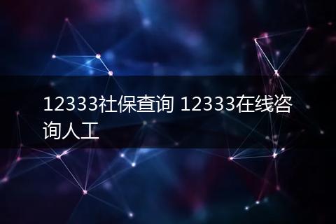 12333社保查询 12333在线咨询人工
