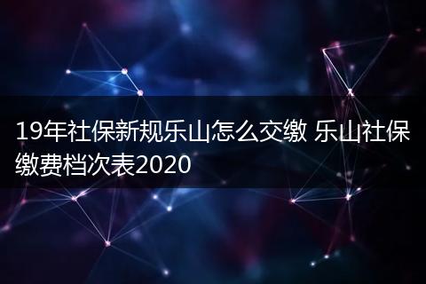19年社保新规乐山怎么交缴 乐山社保缴费档次表2020