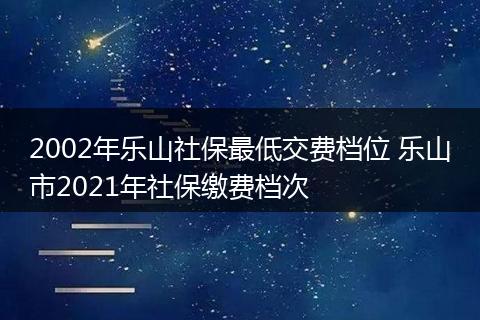 2002年乐山社保最低交费档位 乐山市2021年社保缴费档次