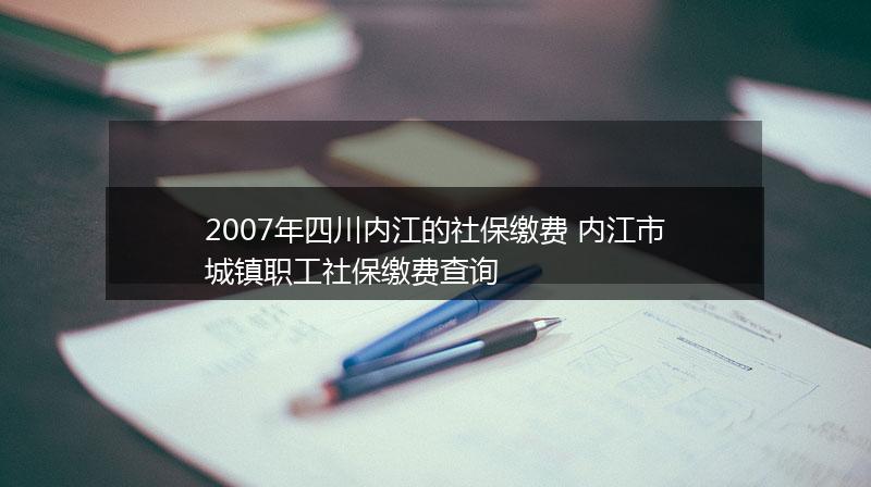 2007年四川内江的社保缴费 内江市城镇职工社保缴费查询