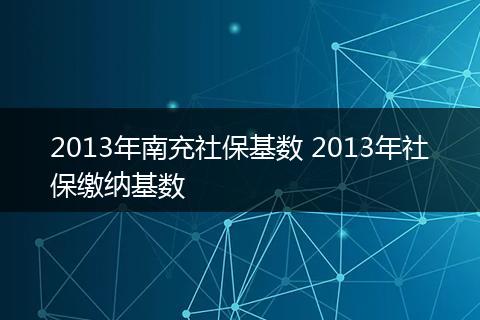 2013年南充社保基数 2013年社保缴纳基数