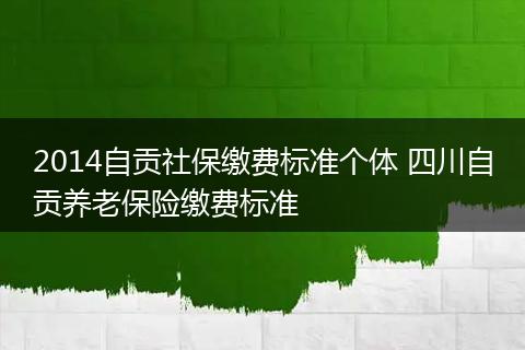 2014自贡社保缴费标准个体 四川自贡养老保险缴费标准