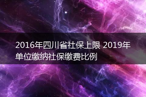 2016年四川省社保上限 2019年单位缴纳社保缴费比例