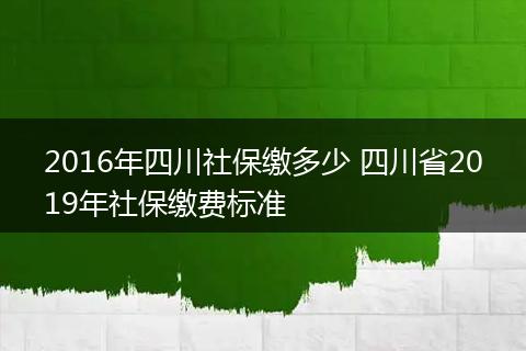 2016年四川社保缴多少 四川省2019年社保缴费标准