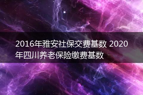 2016年雅安社保交费基数 2020年四川养老保险缴费基数