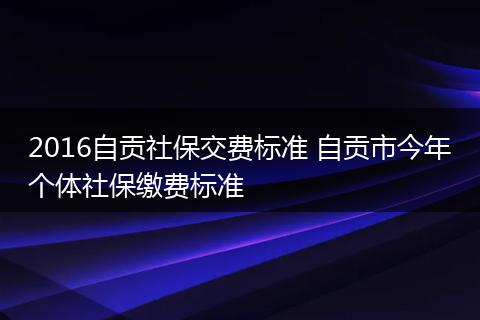 2016自贡社保交费标准 自贡市今年个体社保缴费标准