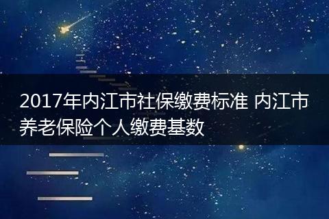 2017年内江市社保缴费标准 内江市养老保险个人缴费基数