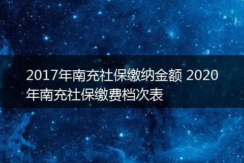 2017年南充社保缴纳金额 2020年南充社保缴费档次表