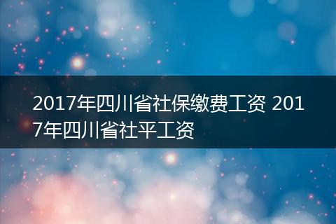 2017年四川省社保缴费工资 2017年四川省社平工资