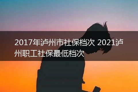 2017年泸州市社保档次 2021泸州职工社保最低档次
