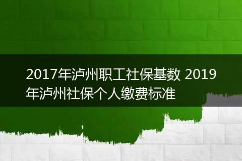 2017年泸州职工社保基数 2019年泸州社保个人缴费标准