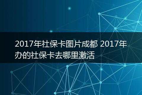 2017年社保卡图片成都 2017年办的社保卡去哪里激活