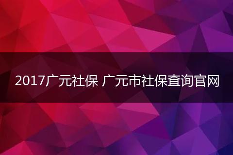 2017广元社保 广元市社保查询官网