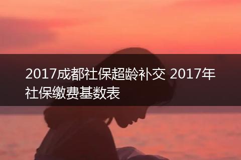 2017成都社保超龄补交 2017年社保缴费基数表