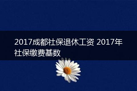 2017成都社保退休工资 2017年社保缴费基数