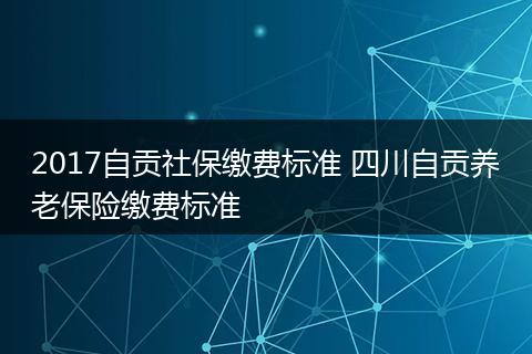 2017自贡社保缴费标准 四川自贡养老保险缴费标准