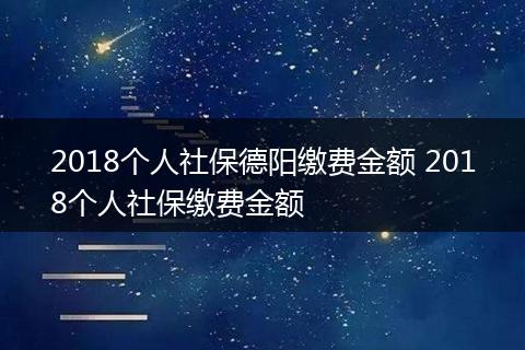 2018个人社保德阳缴费金额 2018个人社保缴费金额