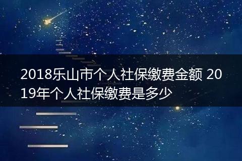 2018乐山市个人社保缴费金额 2019年个人社保缴费是多少