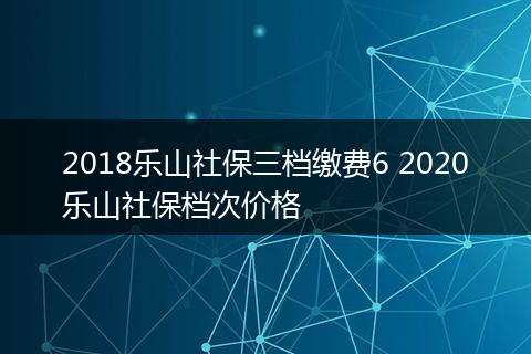 2018乐山社保三档缴费6 2020乐山社保档次价格