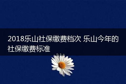 2018乐山社保缴费档次 乐山今年的社保缴费标准