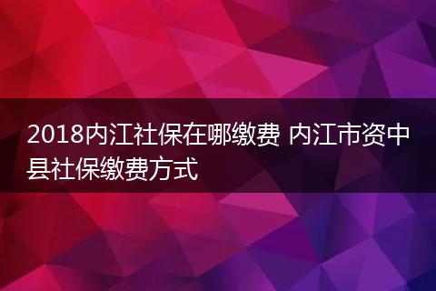 2018内江社保在哪缴费 内江市资中县社保缴费方式
