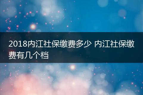 2018内江社保缴费多少 内江社保缴费有几个档