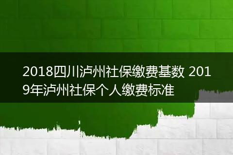 2018四川泸州社保缴费基数 2019年泸州社保个人缴费标准