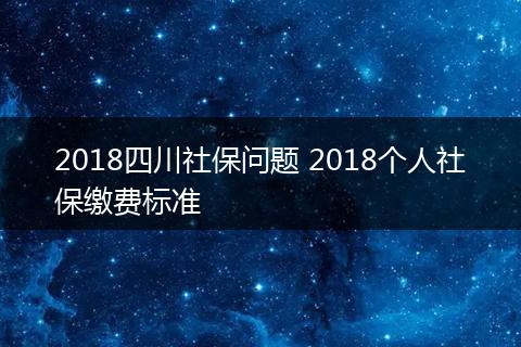 2018四川社保问题 2018个人社保缴费标准