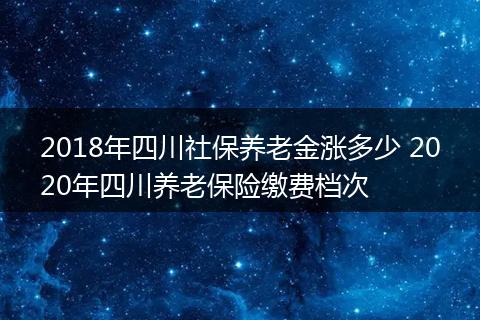 2018年四川社保养老金涨多少 2020年四川养老保险缴费档次