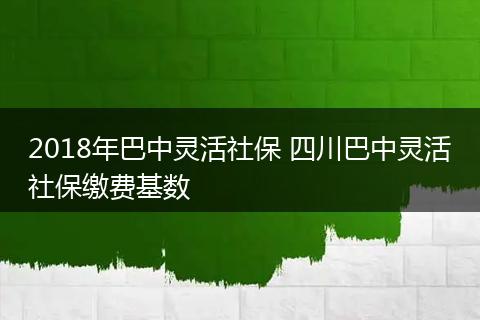 2018年巴中灵活社保 四川巴中灵活社保缴费基数