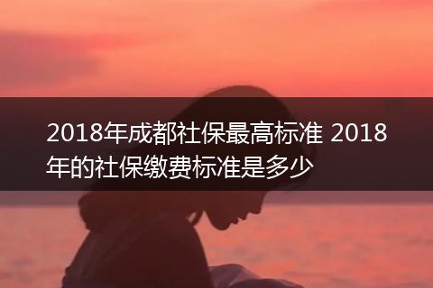 2018年成都社保最高标准 2018年的社保缴费标准是多少