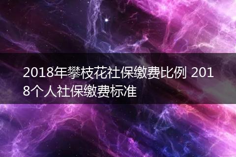 2018年攀枝花社保缴费比例 2018个人社保缴费标准