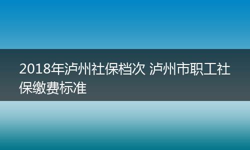 2018年泸州社保档次 泸州市职工社保缴费标准