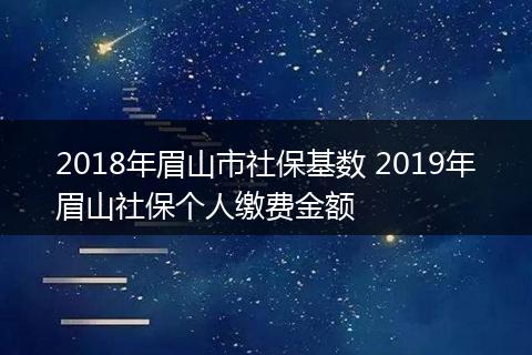 2018年眉山市社保基数 2019年眉山社保个人缴费金额