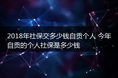 2018年社保交多少钱自贡个人 今年自贡的个人社保是多少钱