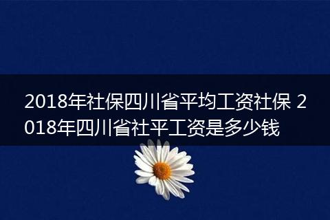 2018年社保四川省平均工资社保 2018年四川省社平工资是多少钱
