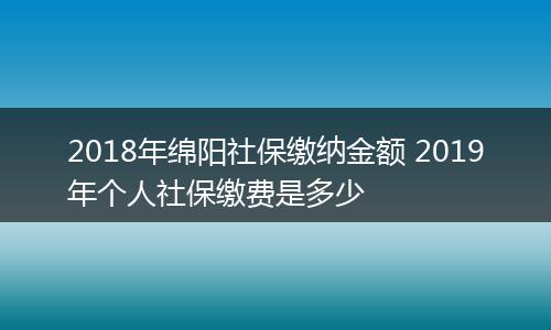 2018年绵阳社保缴纳金额 2019年个人社保缴费是多少