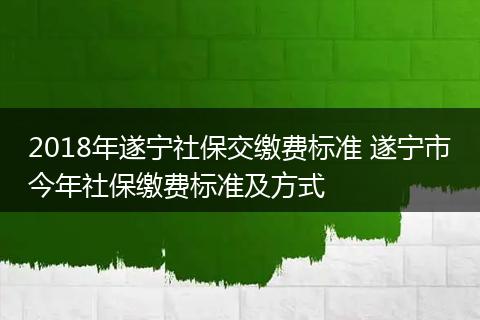 2018年遂宁社保交缴费标准 遂宁市今年社保缴费标准及方式