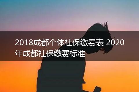 2018成都个体社保缴费表 2020年成都社保缴费标准