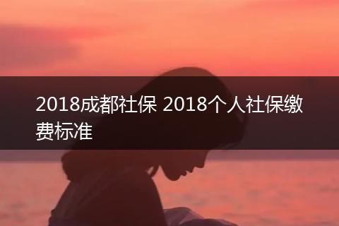 2018成都社保 2018个人社保缴费标准