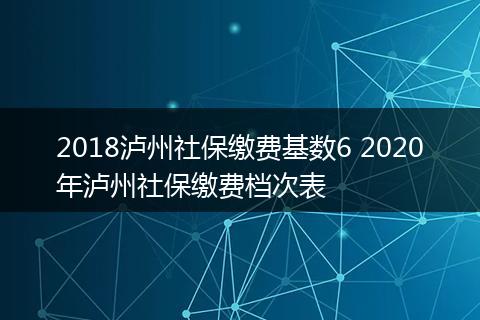 2018泸州社保缴费基数6 2020年泸州社保缴费档次表