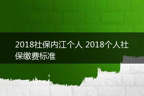 2018社保内江个人 2018个人社保缴费标准
