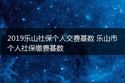 2019乐山社保个人交费基数 乐山市个人社保缴费基数