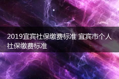 2019宜宾社保缴费标准 宜宾市个人社保缴费标准