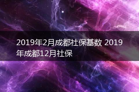 2019年2月成都社保基数 2019年成都12月社保