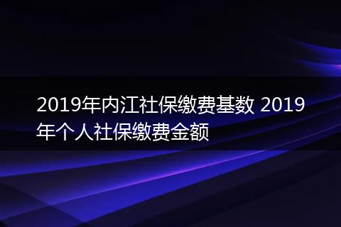 2019年内江社保缴费基数 2019年个人社保缴费金额