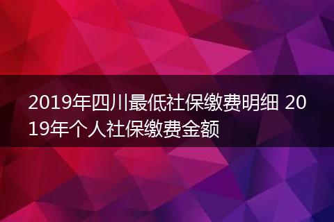 2019年四川最低社保缴费明细 2019年个人社保缴费金额