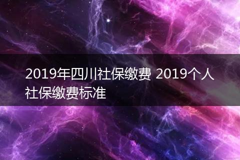 2019年四川社保缴费 2019个人社保缴费标准