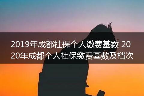 2019年成都社保个人缴费基数 2020年成都个人社保缴费基数及档次