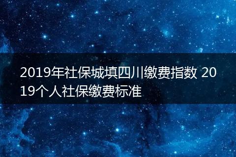 2019年社保城填四川缴费指数 2019个人社保缴费标准